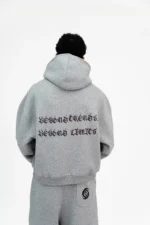 GREY PRINTED HOODIE - Image 3