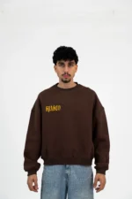 BROWN PRINTED CREWNECK