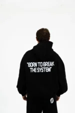 BLACK PRINTED ZIPPER JACKET - Image 3