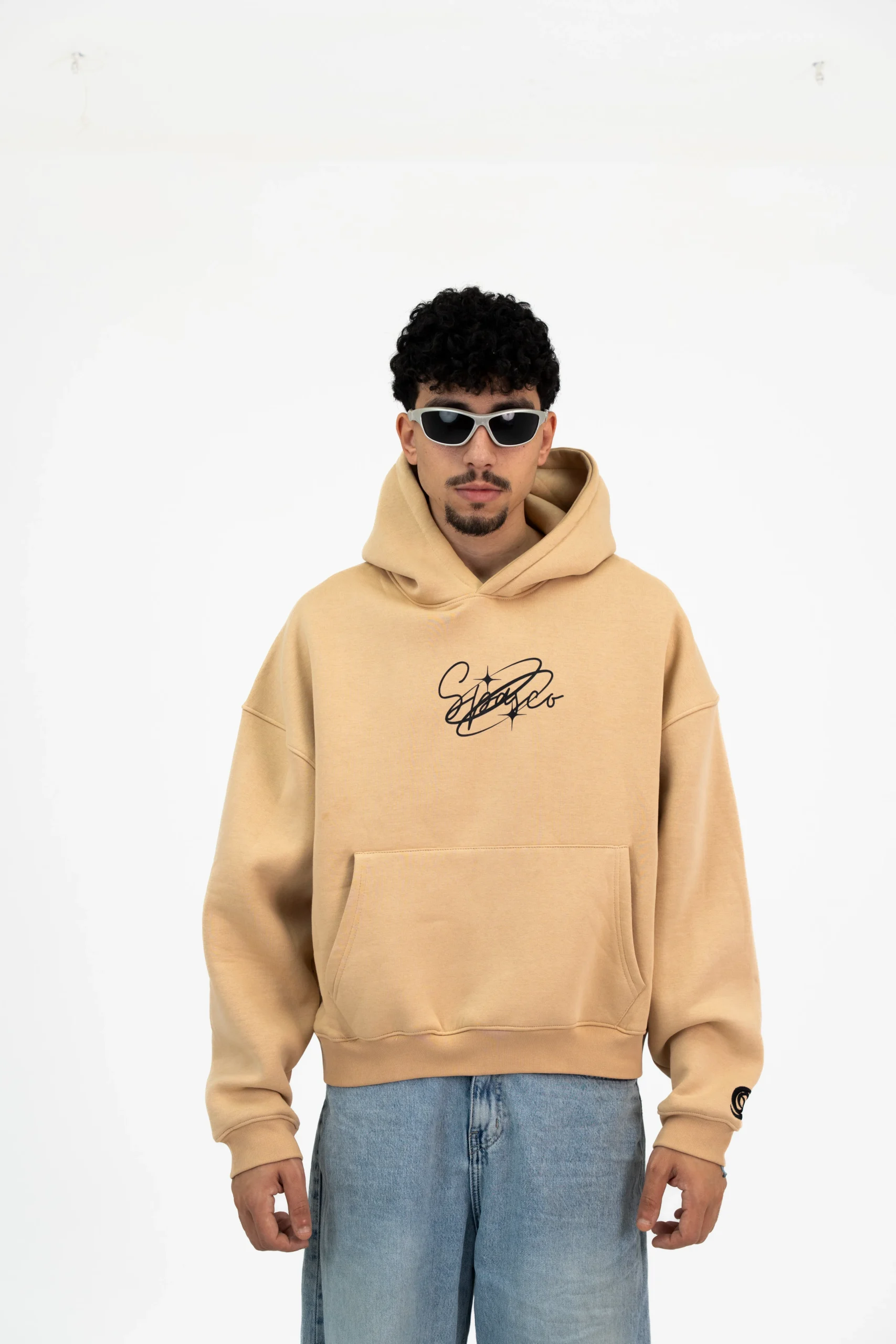 DSC05459 BEIGE PRINTED HOODIE - Image 1