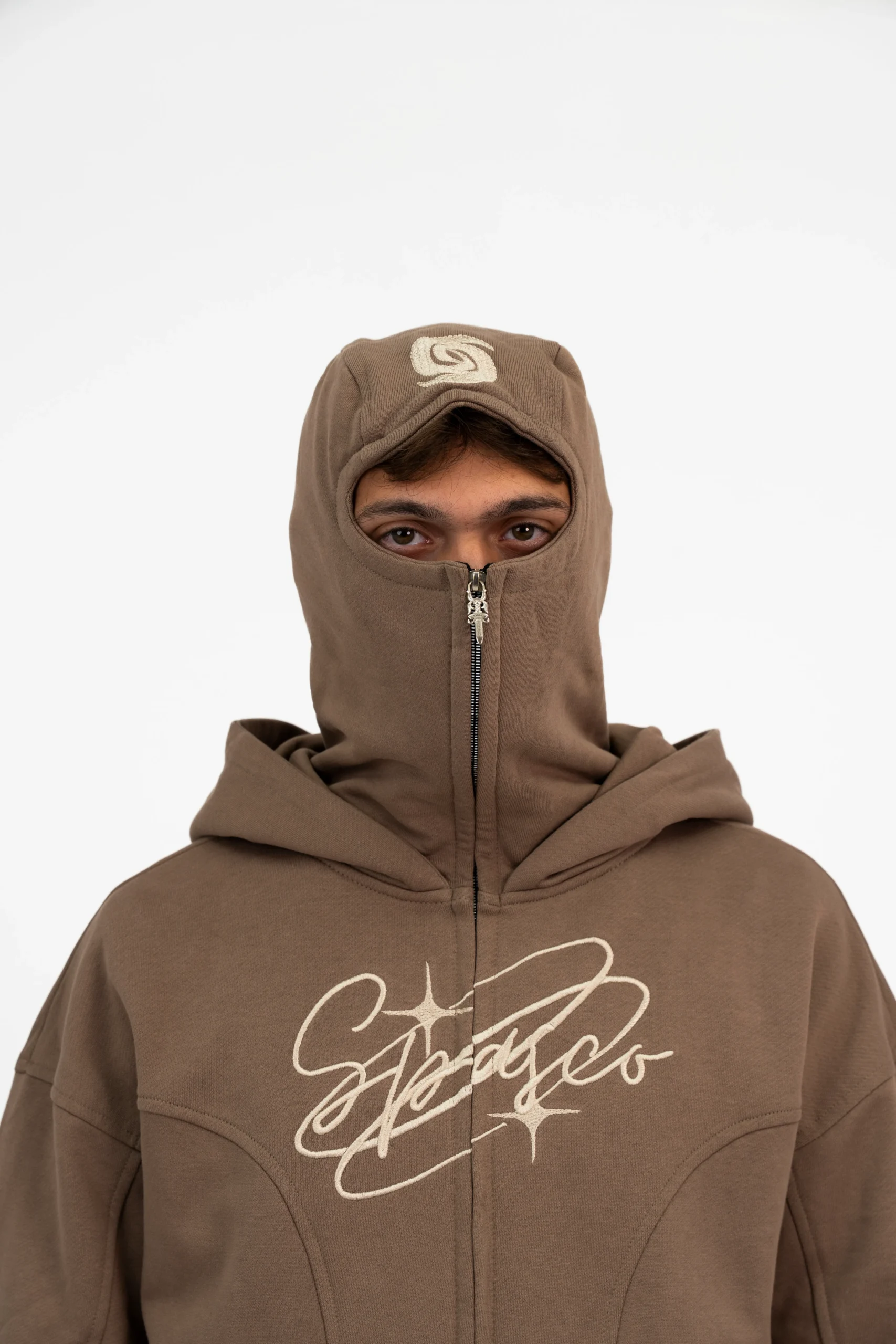 DSC05518 DARK BEIGE ZIPPER MASK - Image 1