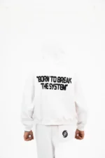 WHITE PRINTED ZIPPER JACKET - Image 4