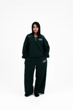 OLIVE GREEN QUARTER ZIPPER SET